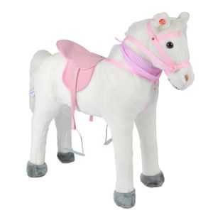 Pink Papaya Stehpferd zum draufsitzen | 75cm Spielpferd zum Reiten | Pferd zum Reiten für Kinder mit Sound | Sattel Pferd - Molly