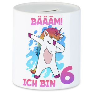 Bäääm Ich Bin 6 Spardose Einhorn 6. Geburtstag Geburtstagsgeschenk Einhorn-Fans Dabbing