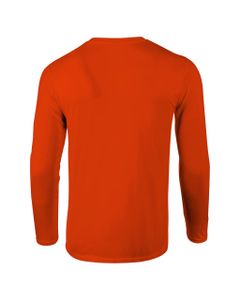 Gildan Herren Langarmshirt T-Shirt Langarm Longsleeve Sweatshirt, Größe:L, Farbe:Orange