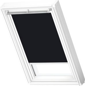 VELUX Original Verdunkelungsrollo für VELUX dachfenster UK08, Schwarz, weißer Führungsschiene