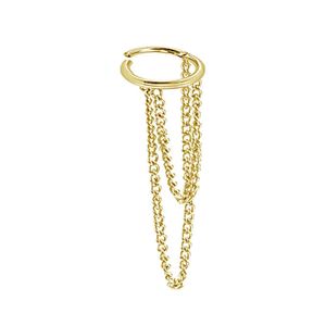 viva-adorno 1,2x6mm Segmentring Clicker Scharnier Ring Ketten Kettchen Anhänger Ohrpiercing Knorpel Helix Piercing Z571, gold