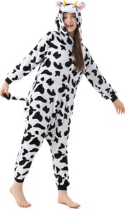 Katara 1744 -  Kuh schwarz-weiß M (155-165cm), Jumpsuit, Onesie, Karneval, Overall, Party, Karnevals-Kostüm, Verkleidung zum Fasching, Schlafanzug, Hausanzug, Jogginganzug, Cosplay, Tierkostüm für Erwachsene