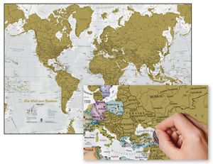 Die Welt zum Rubbeln. Scratch Map Deutsch: Weltkarte zum freirubbeln der Länder