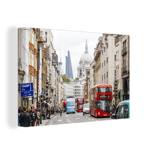 OneMillionCanvasses® Malba na plátně Nástěnná malba na plátně - Londýn - Anglie - Autobus - 90x60cm