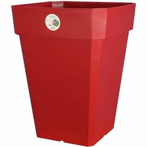 RIVIERA Solilla quadratischer Blumentopf aus Kunststoff - 49 x 49 x H 50 cm - 65 L - Rot