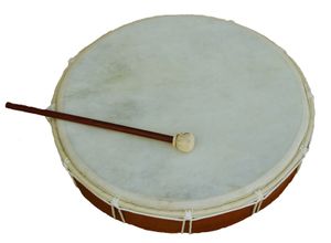 Schamanen-Trommel aus Teak, verschiedene Größen, Grösse:ca. 40 cm