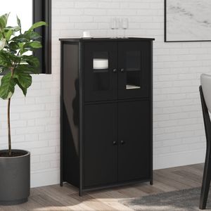 vidaXL Highboard Black 62x32x106,5 cm odvodený výrobok z dreva