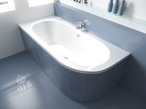 BADLAND Eckbadewanne Rechteck Badewanne Avita LINKS 170x75 mit Ablaufgarnitur, Füßen und Styroporverkleidung GRATIS