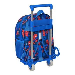 Spiderman Schulrucksack mit Rädern Great Power Rot Blau 27 x 33 x 10 cm