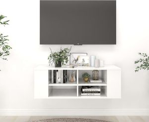 vidaXL TV-Wandschrank Hochglanz-Weiß 102x35x35 cm Holzwerkstoff