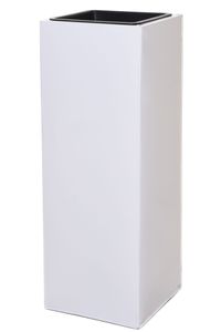 Pflanzkübel Blumenkübel Zink Block", Weiß - 24x24x65 cm (mit Einsatz)"