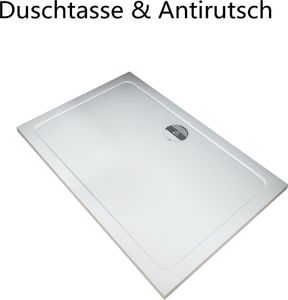 Rechteckig 110X90cm Duschtasse Duschwanne Flach Acryl Acrylwanne Weiß