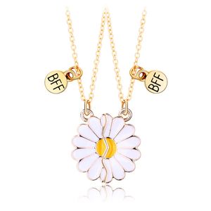 Bixorp Náhrdelník priateľstva pre 2 s kvetom - magnetický náhrdelník - zlaté farby - BFF náhrdelník - darček k narodeninám