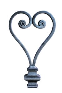 UHRIG ® Tor-Krone Herz aus Stahl, für Zaun-Pfosten Garten-Tür Hof-Tor Geländer