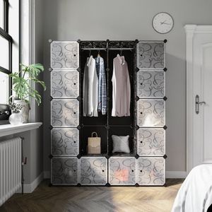 Modulární šatní skříň černá 143 cm Modulární šatní skříň černá 143 cm