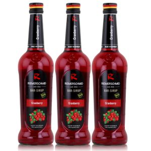 Riemerschmid Bar-Sirup Cranberry 0,7L - Cocktails Milchshakes (3er Pack)