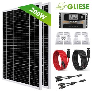 200W kompletní sada solárního systému pro obytné vozy, fotovoltaické solární moduly včetně montážních držáků
