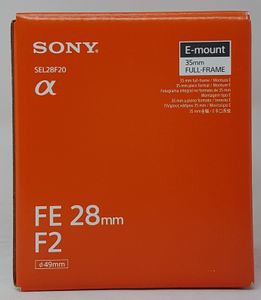 Sony SEL-28F20 Objektiv 28 mm Festbrennweite, f/2 ASPH, ED, IF, Circulare Blende, Vollformat, Sony E-Mount, Schwarz