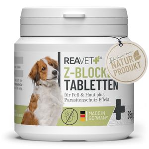 REAVET Z-Blocker Anti Zeckenmittel Hund, 60 Tabletten für bis 4 Monate, nie mehr Zecken, Anti Zecken Hund, Zeckenschutz Hund, Zeckenschild