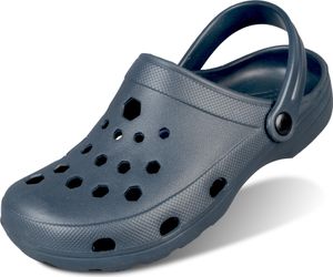 Uni  Clogs  atmungsaktiv, Gartenschuh Pantoletten mit Riemen Größe 46, navy