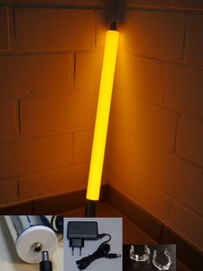 LED Leuchtröhre matt 12 Volt  orange 1,53 m lang Ø 38 mm Stab Lampe -#9736