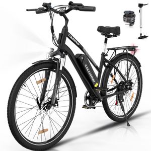 COLORWAY E-Bike 28 Zoll Damen und Herren 36V 15Ah 540 Wh,250W Elektrofahrrad,MTB,7 Gang , Heckmotor,Kettenschaltung, Ebike für 170 - 190 cm, schwarz