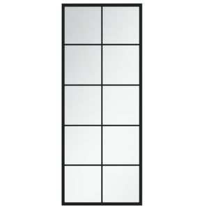 vidaXL Nástenné zrkadlo čierne 100x40 cm Kov