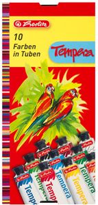 Herlitz Gouachefarbe, farbig sortiert, 10er Karton-Etui