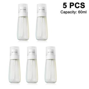 5pcs Mist Sprühflasche Nachfüllbarer Reisebehälter mit Luftpresspumpe Kunststoff Leere Make-up Wasserflaschen Sprayer für kosmetische Körperpflege (Transparent,60ml)