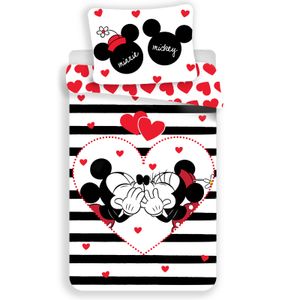 JERRY FABRICS Obliečky Mickey a Minnie stripes  Bavlna, 140/200, 70/90 cm