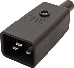 BACHMANN Kaltgerätestecker IEC320 C20 16A/250VAC, Schraubanschluß, schwarz