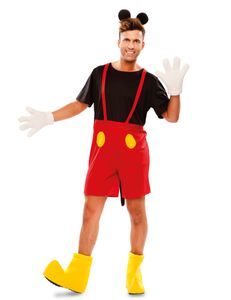 Maus-Kostüm für Herren Karneval-Kostüm schwarz-rot-gelb
