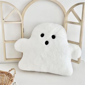 Karikatúra Halloween duch vankúš bábiky duch plyšové hračky sedadlo vankúš dekoratívne vankúš pre detskú izbu pohovka dekorácie, biela, 18 * 23 cm