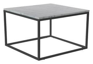 SIT Möbel Couchtisch mit Marmor-Tischplatte in Weiß | quadratisch | Metallgestell schwarz | B 75 x T 75 x H 48 cm | 01053-24 | Serie THIS & THAT
