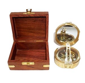 Brunton Kompass, Maritimer Magnetkompass, Tischkompass in edler Holzbox