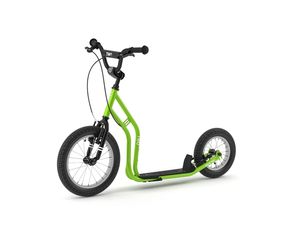 Yedoo Two Kinder Roller Scooter Tretroller - für Kinder ab 6 Jahre, mit Luftreifen 16/12, Reflexelementen und verstellbarem Lenker Grün