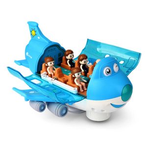Flugzeug-Spielzeug-Spielset, 360 Grad drehbares Kinder-Stunt-Elektroflugzeug-Spielzeug（Blau）