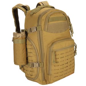 45L Tactical Backpack Großer Militärrucksack der Armee Wasserfester Molle-Rucksack für Wanderungen im Freien Camping Trekking Jagd,Hellbraun