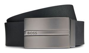 Hugo Boss - Geddy-Soft Wendegürtel - 3.5 breit - Schwarz mit Koppel- und Dornschliesse