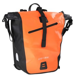 CEVISS 11.0001.10 Fahrradtasche Wasserdicht Singel ( Orange-Schwarz ) 25 Liter Schnellverschluss