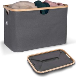 HENNEZ Aufbewahrungskorb "Adrian", 60 Liter - faltbar - stabiler Bambusrahmen