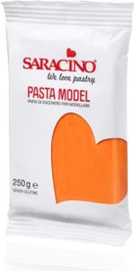 Pomarańczowa masa cukrowa do modelowania Orange Model Paste 250g - Saracino