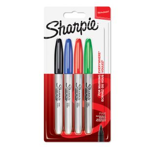 Sharpie Permanent Marker | Marker Stifte mit feiner Spitze | gemischte Farben | 4 Stück
