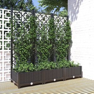 vidaXL Sadzarka z kratką Czarna 120x40x121,5 cm PP