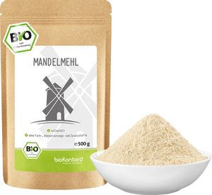Mandelmehl 500 g - teilweise entölt, Rohkostqualität von bioKontor