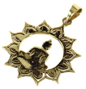 Amulett `Buddha` Kettenanhänger aus Messing, Gold, Kettenanhänger, Amulette, Modeschmuck