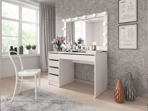Mirjan24 Schreibtisch / Schminktisch Ada, Elegante Kosmetiktisch, Frisiertisch, Modern Schlafzimmer (Weiß)