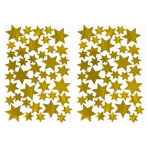 Oblique Unique 86 Sterne Sticker Stern Aufkleber für Weihnachten Weihnachtsdeko Geschenkdeko Basteln Glänzend - gold