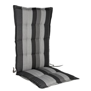 Rollstep Hochlehner Polsterauflage - grau / schwarz - Gartenstuhl Auflage Stuhlkissen Sitzkissen