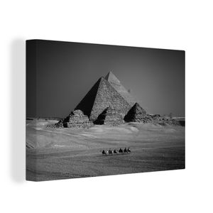 OneMillionCanvasses® Malba na plátně Nástěnná malba na plátně - Pyramida - Egypt - černobíle - 120x80cm